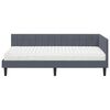 vidaXL Estructura de Cama Esquina con Colch&oacute;n 2 pcs Gris Terciopelo