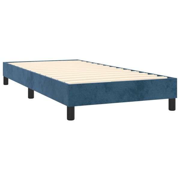 vidaXL Estructura de cama con somier terciopelo azul oscuro 90x190 cm
