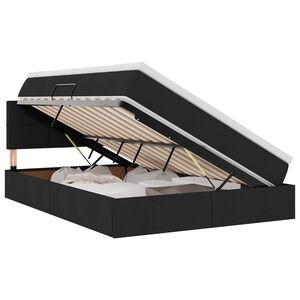 vidaXL Cama con almacenamiento y colch&oacute;n Negro 140 x 190 cm