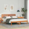 vidaXL Estructura de cama con cabecera Marr&oacute;n cera 150 x 200 cm