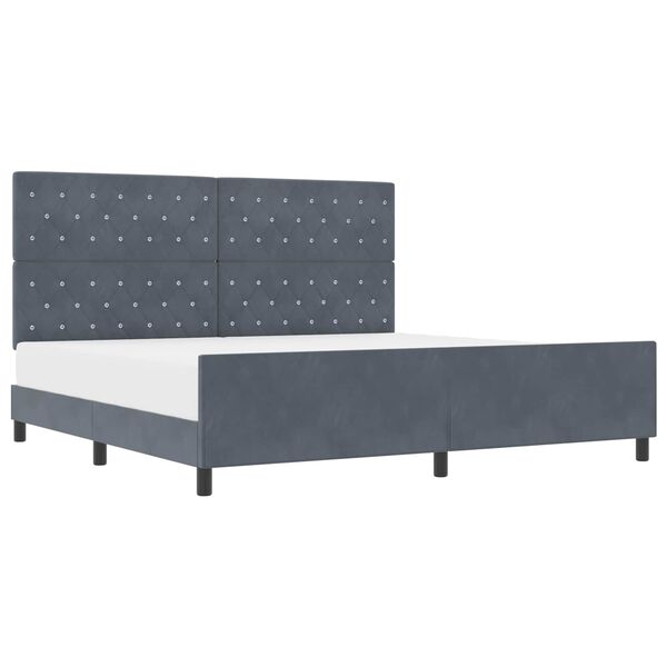 vidaXL Cama tipo Box Spring Gris oscuro 200 x 200 cm Terciopelo