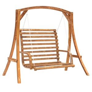 vidaXL Banco columpio madera maciza de abeto con acabado de teca