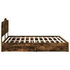 vidaXL Cama con almacenamiento con cabecera Roble ahumado 180 x 200 cm