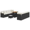 vidaXL Conjunto de sof&aacute;s de jard&iacute;n 11 pcs Negro rat&aacute;n sint&eacute;tico
