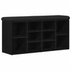 vidaXL Banco para zapatos con estante Roble Negro 102 x 32 x 50 cm