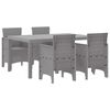 vidaXL Conjunto de Comedor de Jard&iacute;n 5 pcs Gris Claro Ratan Polt