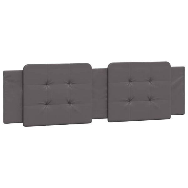 vidaXL Cabecero de cama acolchado Zadar cuero sint&eacute;tico gris 180 cm