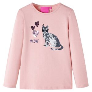 Camiseta infantil de manga larga rosa claro 92