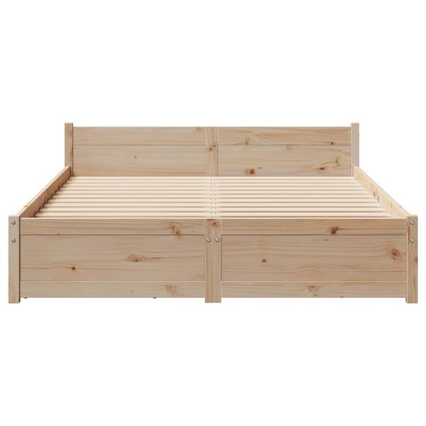 vidaXL Estructura de cama sin colch&oacute;n madera maciza de pino 135x190 cm