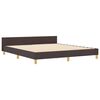 vidaXL Estructura de cama con cabecera Marr&oacute;n oscuro 180 x 200 cm tela
