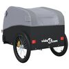 vidaXL Remolque para bicicleta hierro negro y gris 30 kg