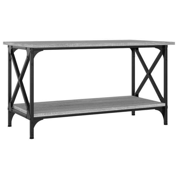 vidaXL Mesa de centro madera y hierro gris Sonoma 80x45x45 cm