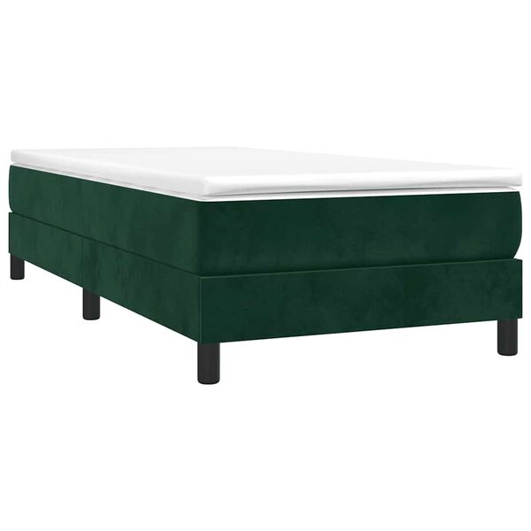 vidaXL Estructura de cama con somier terciopelo verde oscuro 90x200cm