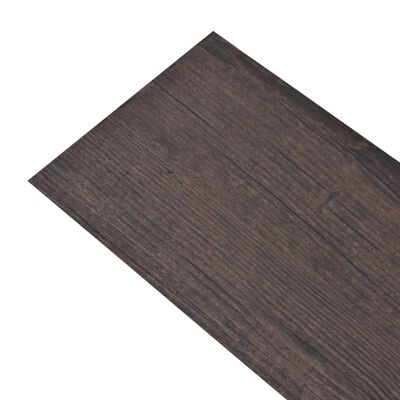 vidaXL Lamas de suelo de PVC autoadhesivas marrón oscuro 5,02 m² 2 mm