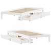 vidaXL Estructura cama con cajones madera maciza pino blanco 75x190 cm