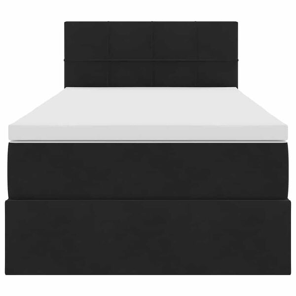 vidaXL Cama con almacenamiento y LED Negro 90 x 190 cm Terciopelo