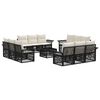 vidaXL Conjunto de sof&aacute;s de jard&iacute;n 13 uds. Negro rat&aacute;n sint&eacute;tico