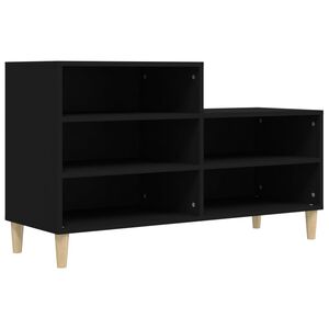 vidaXL Zapatero madera contrachapada negro 102x36x60 cm