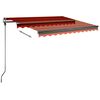 vidaXL Toldo retr&aacute;ctil manual con LED naranja y marr&oacute;n 350x250 cm