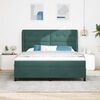 vidaXL Cama tipo Box Spring Verde oscuro 200 x 180 cm Poli&eacute;ster