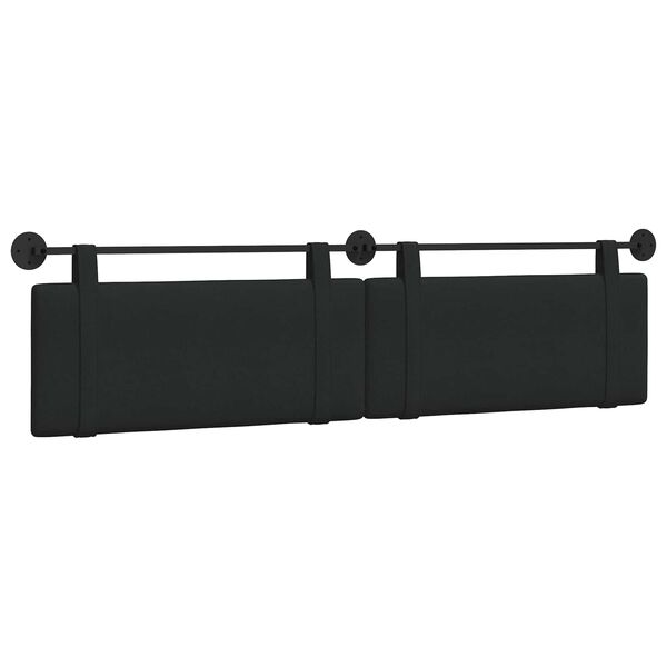 vidaXL Cabecera Colgante Liso Negro 210 x 55 x 5 cm tela