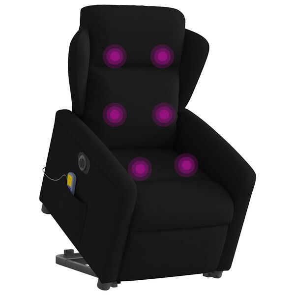 vidaXL Sill&oacute;n de masaje el&eacute;ctrico reclinable elevable tela negro
