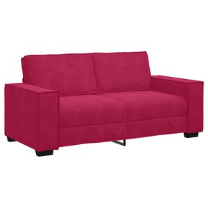 vidaXL Sof&aacute; de 2 plazas de terciopelo rojo tinto 180x78x84 cm
