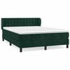 vidaXL Cama box spring con colch&oacute;n terciopelo verde oscuro 140x200 cm