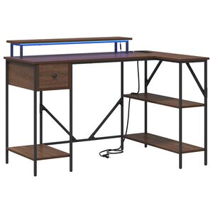 vidaXL Escritorio Roble Marr&oacute;n 120 x 79 x 86,5 cm Madera de ingenier&iacute;a