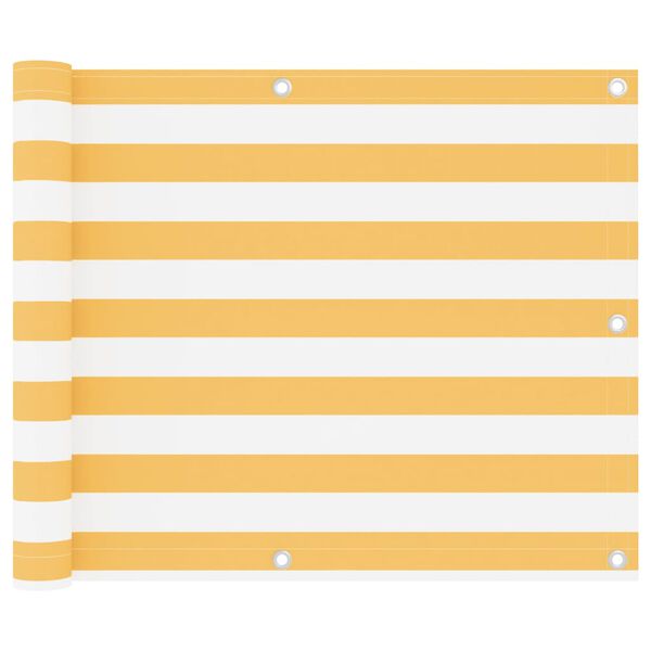 vidaXL Toldo para balc&oacute;n tela oxford blanco y amarillo 75x300 cm