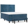 vidaXL Cama box spring con colch&oacute;n terciopelo azul oscuro 140x200 cm