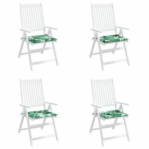 vidaXL Cojines de sillas 4 pcs Patr&oacute;n de hoja 50 x 50 x 4 cm