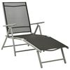 vidaXL Tumbona plegable textilene y aluminio negro y plateado