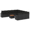 vidaXL Set de sof&aacute;s de jard&iacute;n 12 piezas cojines rat&aacute;n sint&eacute;tico negro