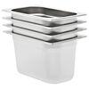 vidaXL Bandejas Gastronorm 4 unidades GN 1/4 150 mm acero inoxidable