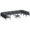 vidaXL Conjunto de sof&aacute;s de jard&iacute;n 11 uds. Negro Acero