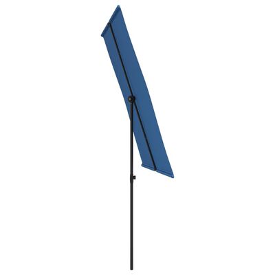 vidaXL Sombrilla de jardín con palo de aluminio azul celeste 2x1,5 m
