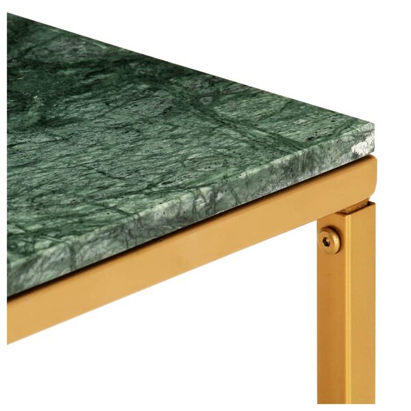 vidaXL Mesa de centro piedra real textura de m&aacute;rmol verde 60x60x35 cm