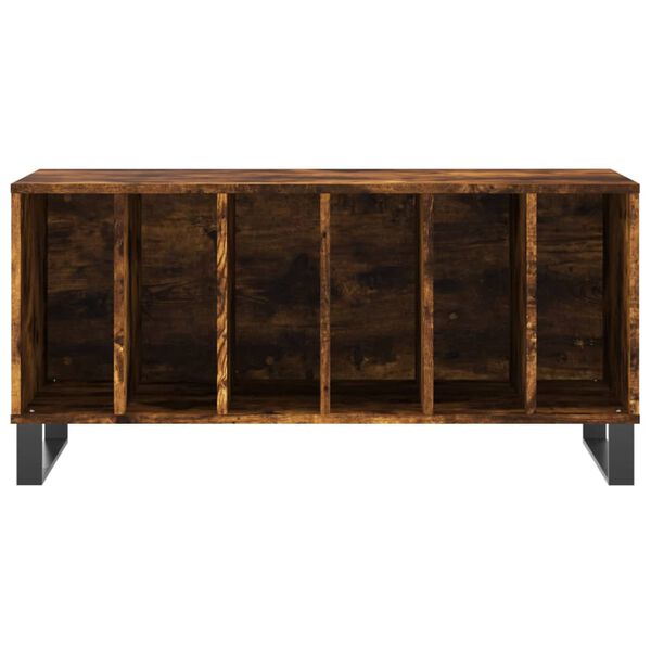vidaXL Mueble discos madera contrachapada roble ahumado 100x38x48 cm