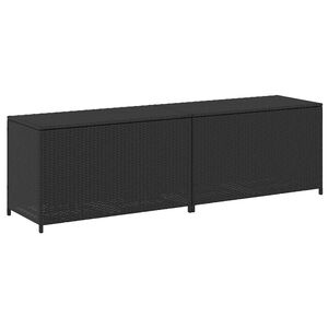 vidaXL Caja de almacenaje de jard&iacute;n rat&aacute;n sint&eacute;tico negro 200x50x60 cm