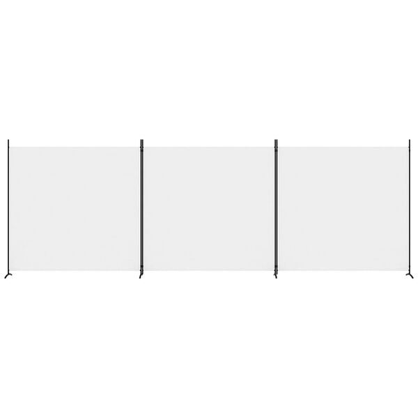 vidaXL Biombo divisor de 3 paneles de tela blanco 525x180 cm