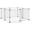 vidaXL Jaula para mascotas de 8 paneles con puerta de acero, color negro, 70 x 70 x 35 cm