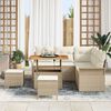 vidaXL Conjunto de sof&aacute; de jard&iacute;n 8 pcs Beige rat&aacute;n sint&eacute;tico