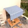vidaXL Toldo retr&aacute;ctil manual con persiana azul y blanco 3x2,5 m