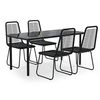 vidaXL Juego de comedor para jard&iacute;n 5 piezas negro