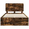 vidaXL Estructura de cama con cabecera Roble ahumado 120 x 190 cm
