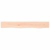 vidaXL Estante de pared madera maciza de roble sin tratar 80x10x2 cm