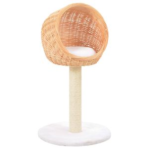 vidaXL Rascador para gatos con poste de sisal madera natural de sauce