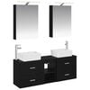 vidaXL Juego de muebles de ba&ntilde;o 5 uds. Roble Negro