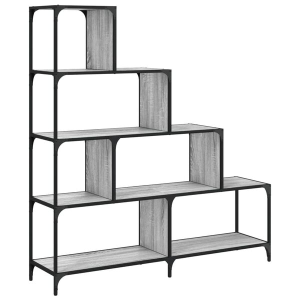 vidaXL Librer&iacute;a con 4 pelda&ntilde;os madera gris Sonoma 139x33,5x149 cm